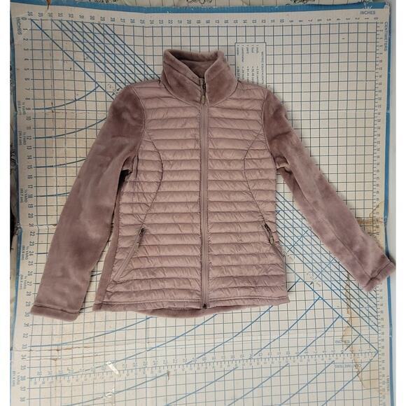HP Fuzzy Mauve Pink Quilted Terry Cloth Zip Up Jacket - Picture 5 of 13